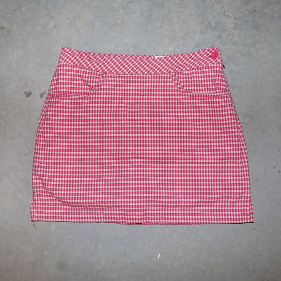 Vintage Y2K Pink Plaid High Waisted Mini Skort Preppy Style Golf Skirt Small - Picture 1 of 4